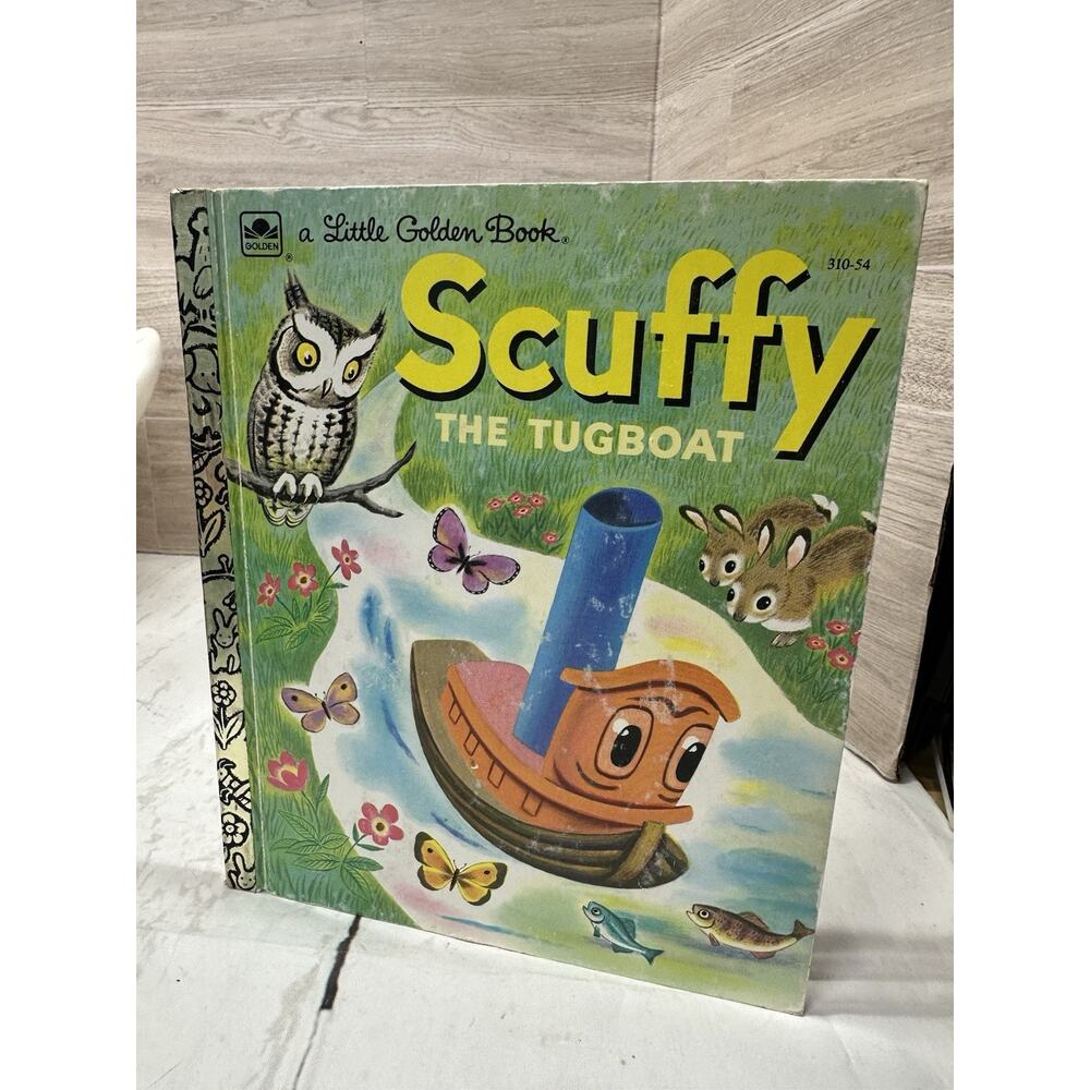 1974 Little Golden Book Scuffy The Tugboat Book
